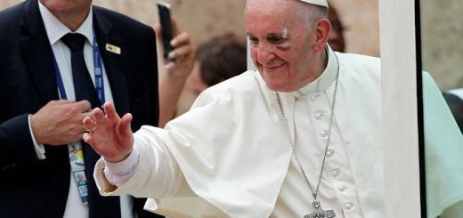 Pope Francis with his injured face